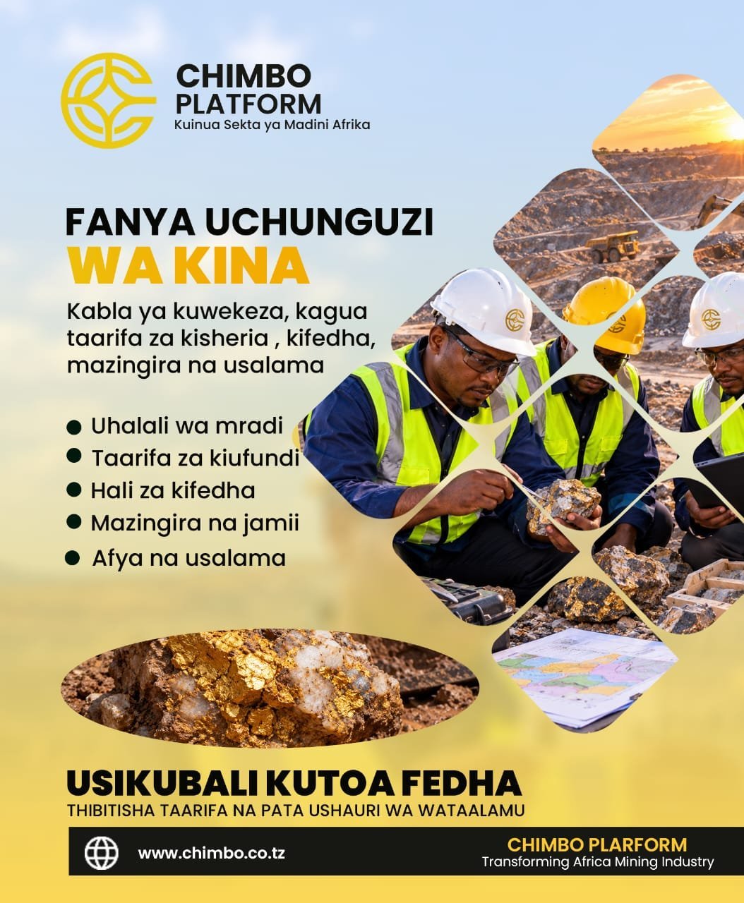 CHIMBO PLATFORM: ELIMU YA UWEKEZAJI KWENYE MADINI